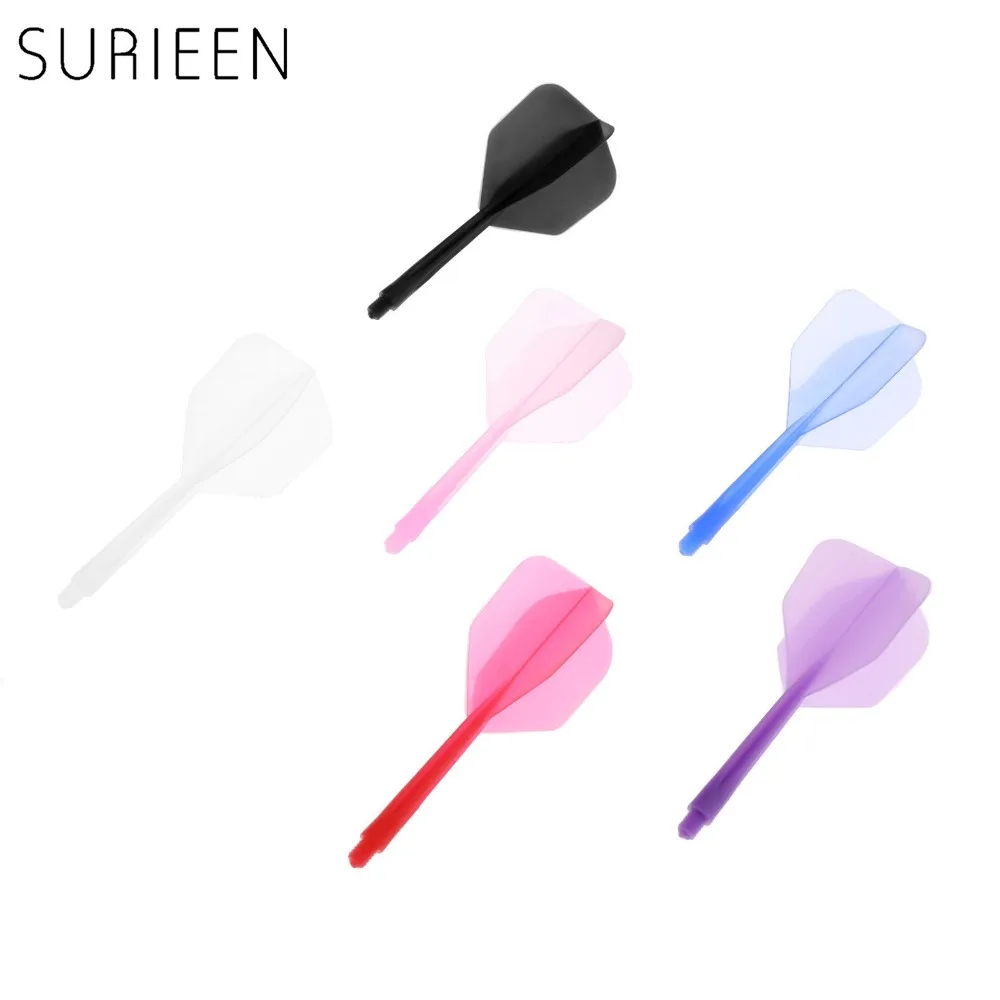 6pcs Plastic Professional Dart Flights 4.5mm 2BA Screw Soft In-one Dart Flight Durable Anti-fall 80mm Darts Flights 6 Colors