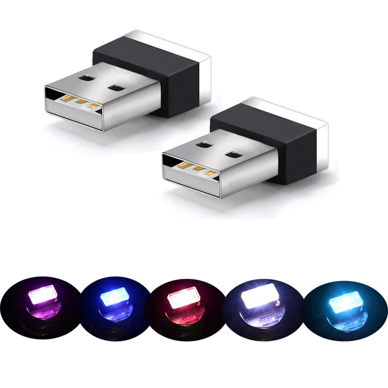 Автомобильный USB светодиодный светильник декоративная лампа универсальные