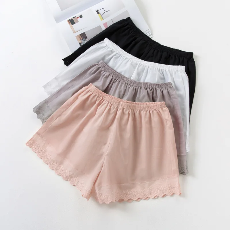 

Women Safety Shorts Pants Summer Cotton Lace Seamless Anti Emptied Underwear Shorts Boxer Safety Pant For Girls Beach Panties