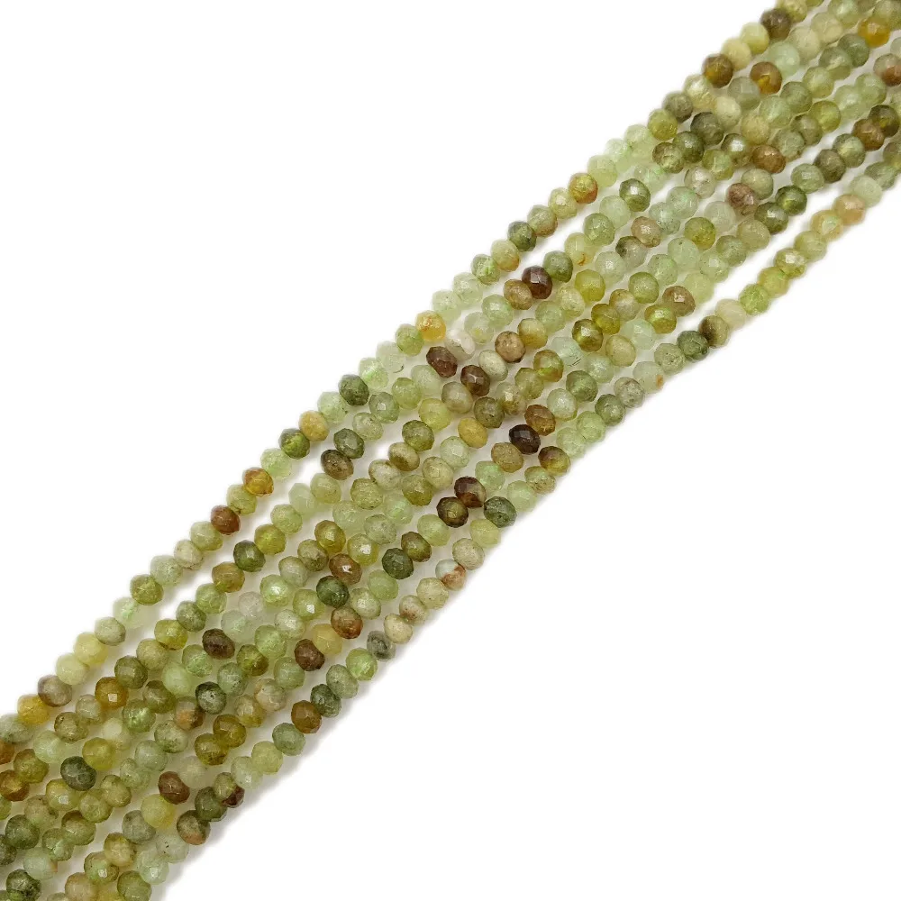 

LiiJi Unique AA Wholesale Natural Green Garnet Loose Beads 4mm Round Beads For Jewelry Making 38cm