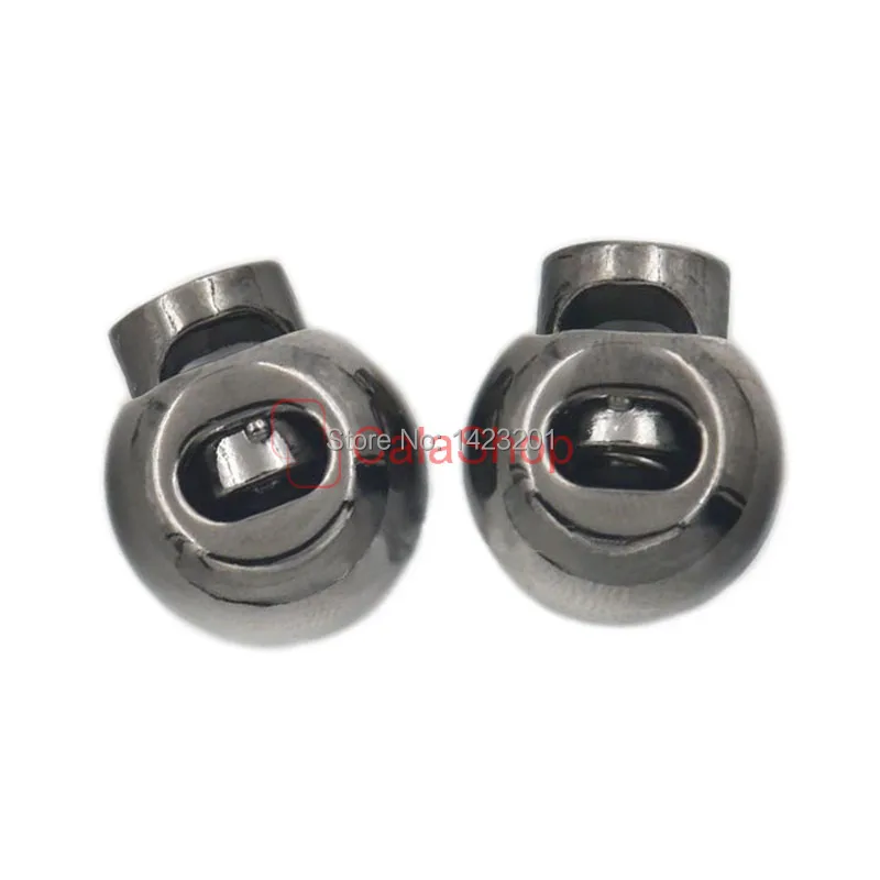 

10 Pcs / Lot 15mmx17mm Metal Single Hole Stopper Toggle Spring End Buckle Rope Clamp Cord Locks Round