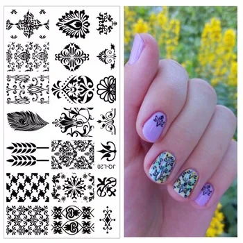 WUF 1 Pc Diy Nail Beauty Designs Fashion Nail Art Stainless Steel Stamp Image Plate For Women Nails #JQ-L20