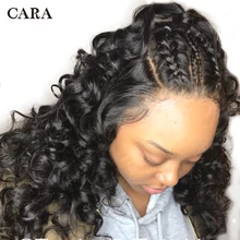 CARA Loose Wave 360 Lace Frontal Wigs Natural Color Pre Plucked Natural Hairline Remy Hair Free Shipping