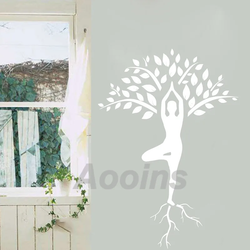 Yoga Meditation Tree  Art Wall Sticker Home Decor