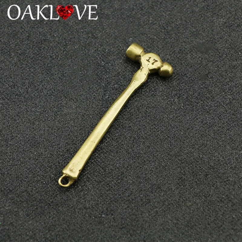 

Retro Brass Hammer Keychains Pendants Vintage Solid Pure Copper Wrench Key Ring Pendant Handmade Creative Tool Key Chain Gifts