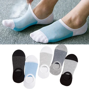 

Men's Sock Slippers Cotton Non-slip Silicone Invisible No Show Boat Socks Summer Breathable Invisible Socks Chaussette Homme