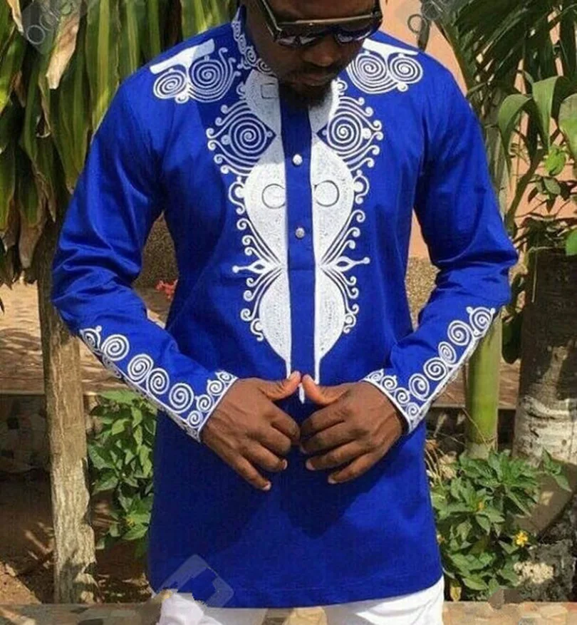 

2019 riche african clothing for men dashiki shirt
