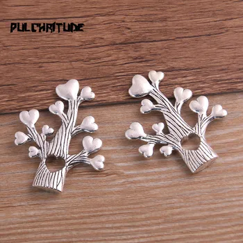

2pcs 37*45mm Love Plant Charms Tree Pendant Jewelry Metal Alloy Jewelry Marking