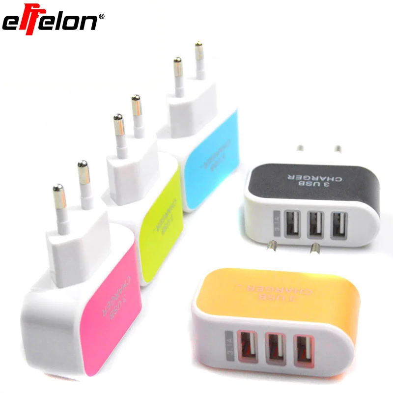 

Effelon 5V 2A 3 Ports USB Charger AC Adapter for iPhone 6S & 6S Plus/ iPad Air 2 & Air/ Samsung Galaxy S7 / S6 / S5/S3