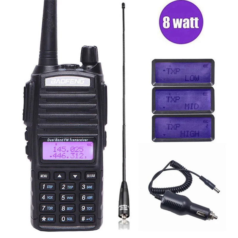 Портативная рация BaoFeng UV 82 8 Вт 1/4/8 двусторонняя радиостанция CB дальность действия