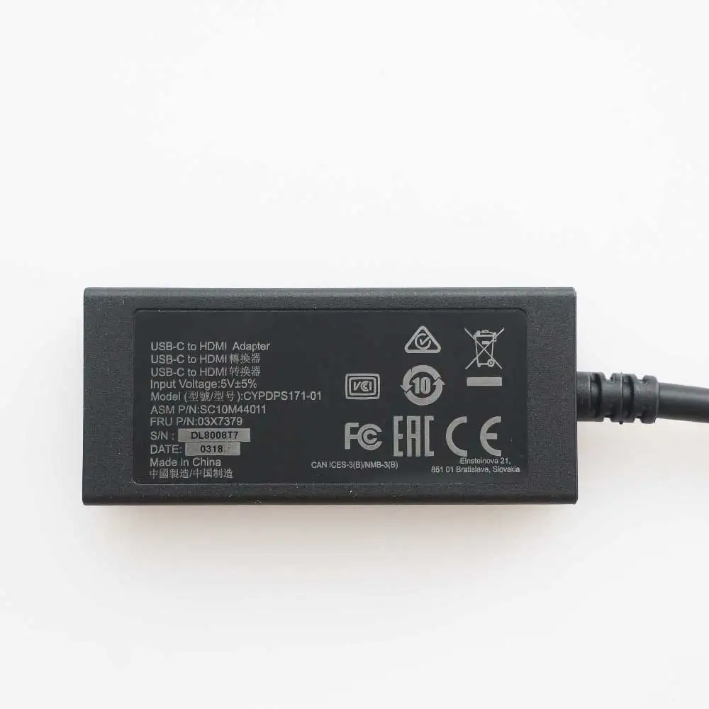 Original USB-C to HDMI Cable Adapter for Lenovo Laptop for USB Type C Converter Devices DL8008T7 03X7379 SC10M44011 CYPDPS171-01 Original USB-C to HDMI Cable Adapter for Lenovo Laptop for USB Type C Converter Devices DL8008T7 03X7379 SC10M44011 CYPDPS171-01