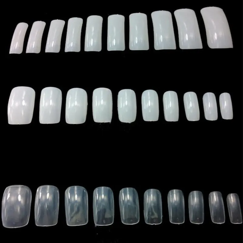 

500 Pcs All and Half-cover Natural Colour Acrylic UV Gel French False Nail Tips Manicure DIY Art Salon Fake Stickers