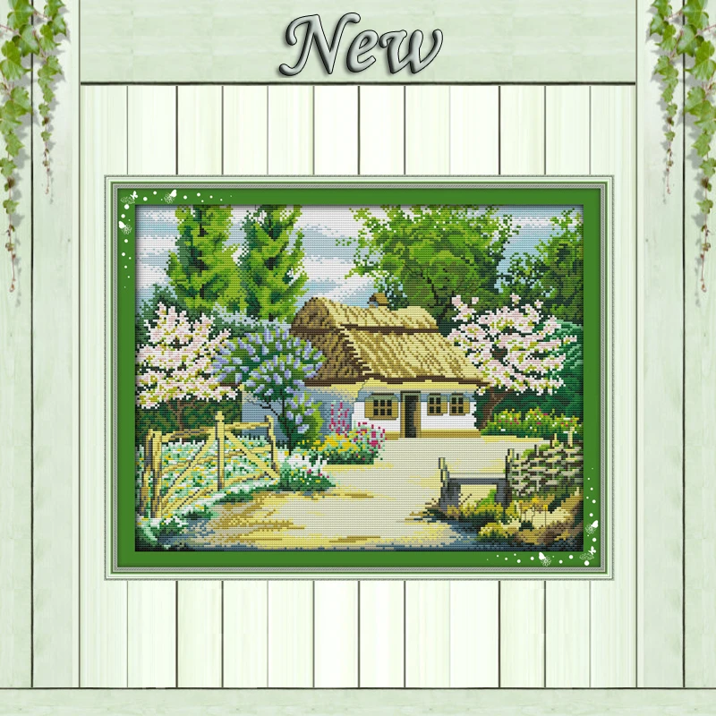 

Beautiful homeland cabin Scenery,Pattern Counted printed on canvas DMC 14CT 11CT DIY Cross Stitch Needlework kits Embroidery Set