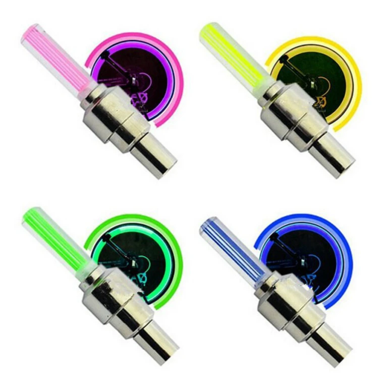 

2 Pcs Bike Light Mountain Road Bicycle Tyre Tire Valve Caps Lights MTB Spokes LED Wheel Cycling Bicycle Accessories Light