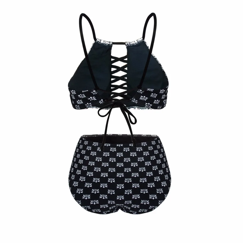 geometric print swimwear monokini