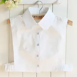 Корейский стиль сплошной Цвет Универсальная съемная Воротники Рубашка с отворотом блузка Поддельные Воротник для Для женщин Дамы FS0460