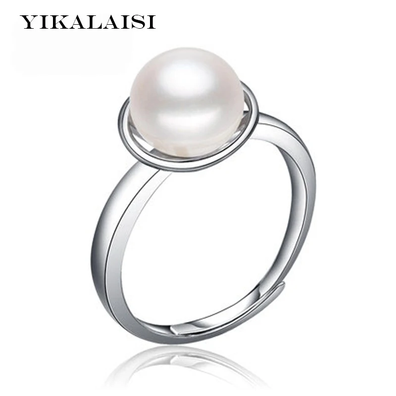 

Anillos de joyería de plata de ley 925 YIKALAISI para mujer joyería de anillo de perla Oval de agua dulce anillo regalo de anillos de boda