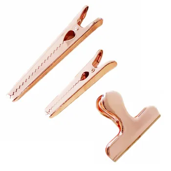 

Rose Gold Heavy Duty Bulldog Clip 3 Inch Duckbill Clips Large Bag Clamp for Air Tight Seal Grip Coffee Kitchen Home Supplies