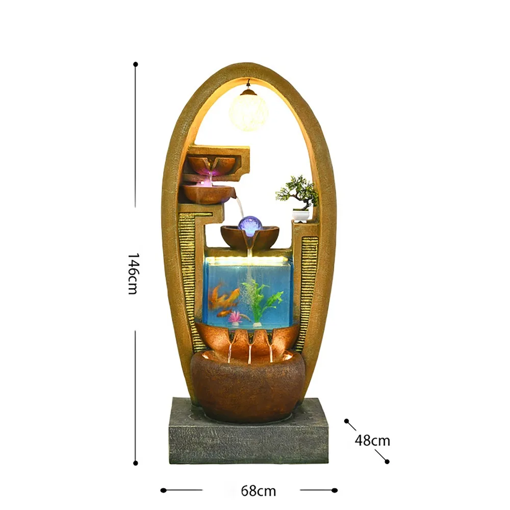Европейский настенный фонтан, украшение для дома и отеля, офисный креативный аквариум, украшение из ротанга, светодиодная люстра, аквариум