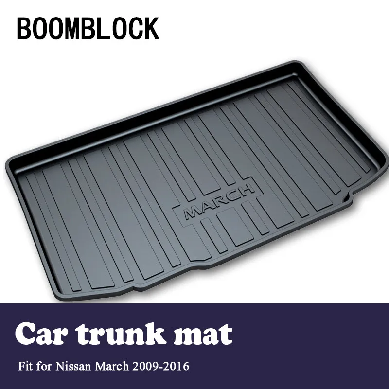 

Auto Car Cargo Liner rear trunk mat For Nissan March K13 2016 2015-2009 Luggage Tray Carpet Mud Anti Kick Cover Mat Accessories