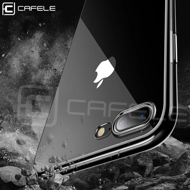 Роскошный чехол Cafele для iPhone 7 8 Plus прозрачный мягкий из ТПУ ультратонкий|Бамперы| |