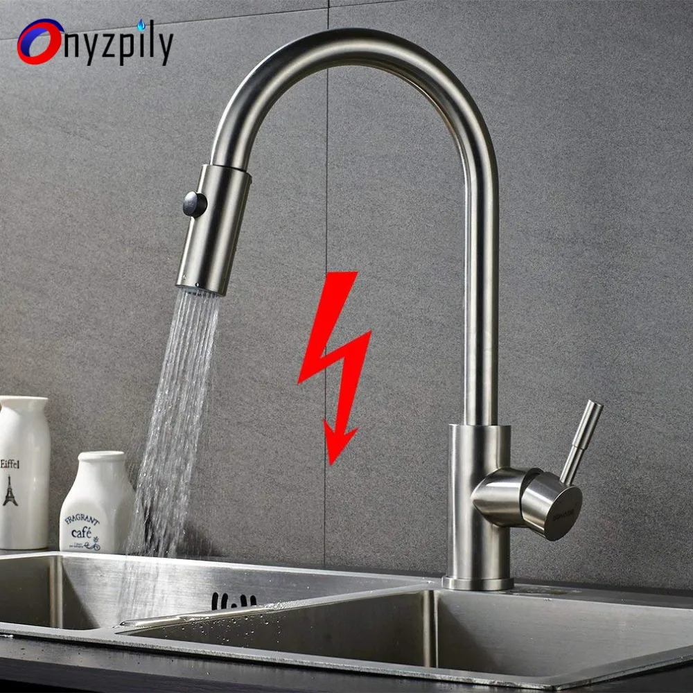 Low Pressure Tap with High Spout Swivel Swivel Kitchen Faucet Sink 