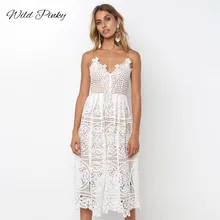 WildPinky Summer White Dress Women Hollow Out Sleeveless Sexy Bodycon Dress Elegant Skinny Floral Pattern Lace Dresses Vestido WildPinky Summer White Dress Women Hollow Out Sleeveless Sexy Bodycon Dress Elegant Skinny Floral Pattern Lace Dresses Vestido