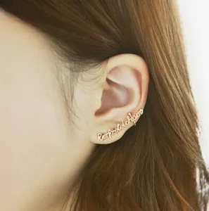 

E629 2019 new personality Punk Style Ladies Ear Cuff Gold Letter Earring Clip For Women jewelry wholesale Female free shipping