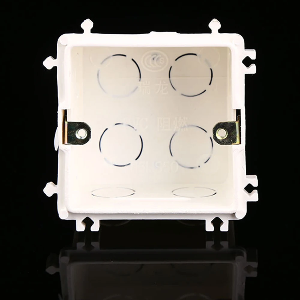 

1PC Adjustable Mounting Box Internal Cassette 86mm*86mm*60mm For 86 Type Switch and Socket White / Red Color Wiring Back Box