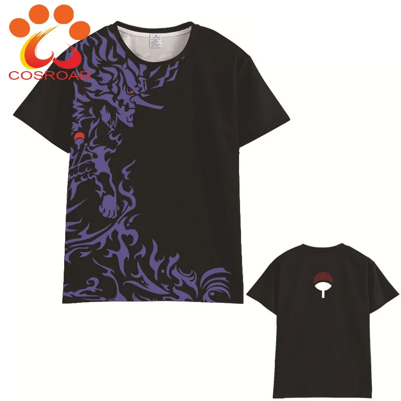 Cosroad Naruto Sasuke T Shirt Men and Women Cosplay T-shirts Costumes Clothes Short Sleeve Summer Tees Tops 1 (1)