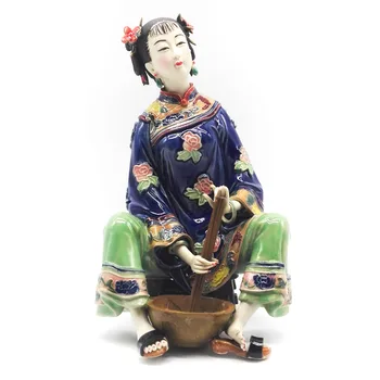 

Marvel Sculptures Traditional Chinese Dolls Female Statues Collectibles Antique Glazed Figurine Gift Ceramic lady Figure Arts
