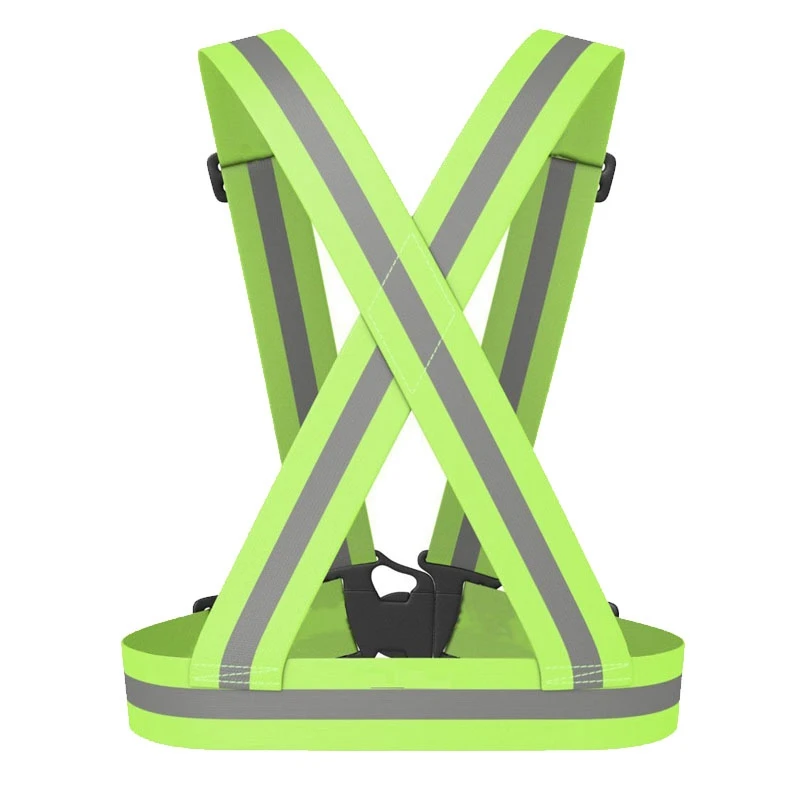 

Reflective Safety Vest Reflective Belt Visibility Cross Belt Band Harness Belt Waist Belt, Green