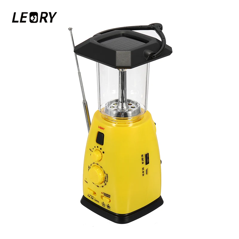 

LEORY Portable Hand Crank Solar Emergency Radio AM/FM Digital Mobile Phone Charging 8 LED Solar Dynamo Light Radio For Outdoor