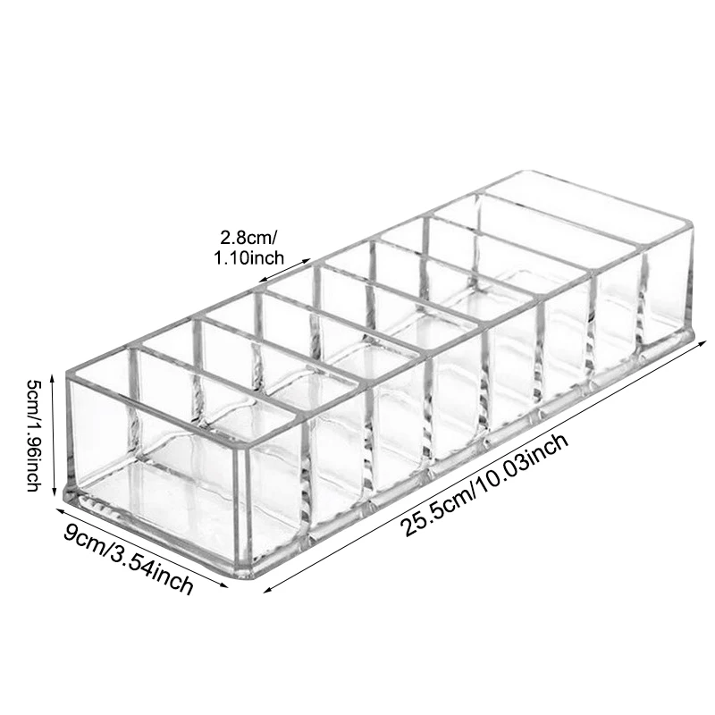 8 сетчатых акриловых органайзеров для макияжа, Женская косметическая коробка для девушек, липтики, кисти для бровей, Прозрачный женский косметический чехол для пудры