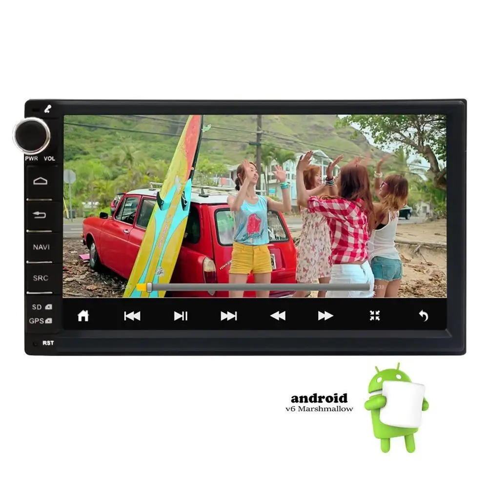 

7'' Car Stereo Android 6.0 Head Unit 2 Din Car Radio Video GPS Navigatior FM/AM/RDS Bluetooth Mirrorlink Wifi Car Logo Autoradio