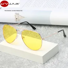 UVLAIK Pilot Aviation Night Vision Sunglasses Men Women Goggles Glasses UV400 Sun Glasses Driver Night Driving Eyewear