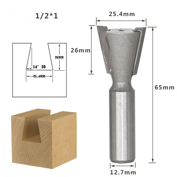 1 шт. 6,35/12,7 мм 1/" 1/2" хвостовик ласточкин хвост фрезы по дереву фрезы Вольфрам 2 Флейта Деревообрабатывающие инструменты фрезы для дерева