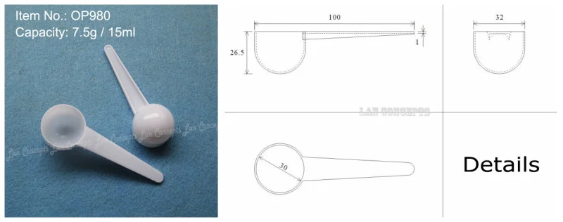 7.5g 15ml  plastic measuring scoop small pp spoon 3A1