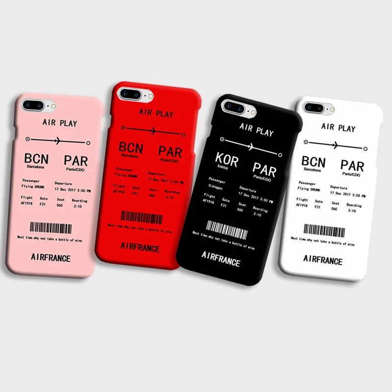

Free shipping four color can be choose fashion boarding pass design case for iphone 7plus,boarding check phone case for iphone