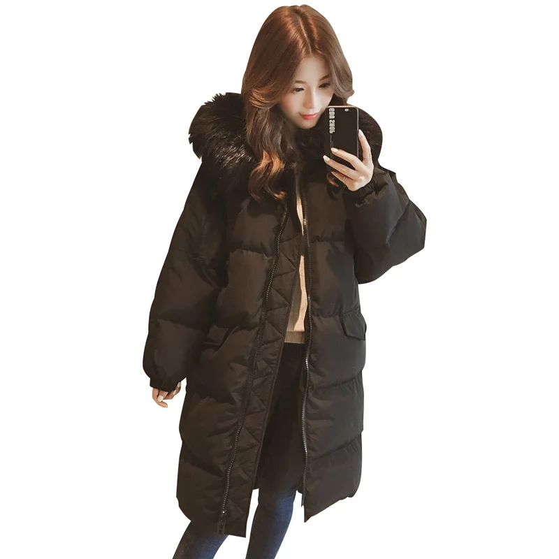 

Wmswjh 2019 New Women Winter Jacket Casual Warm Hooded Parka Female Plus Size Long Jacket Quilted Coat With Fur Clothing WJM275