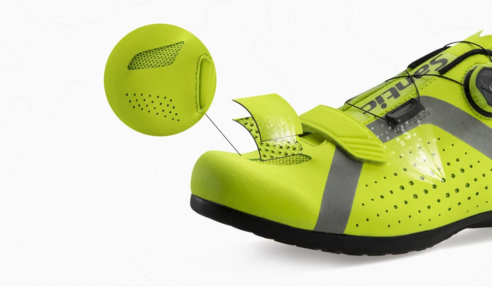 SANTIC Cycling Bike Bicycle Shoes Sneaker Breathable Outdoor Sport Professional Road Bicycle Shoes Non-Slip No-Lock Equipment