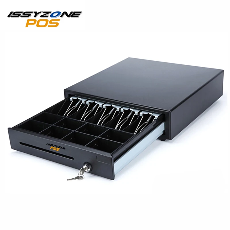 ISSYZONEPOS Metal Cash Register Drawer POS Cash Drawer 8 grids 4