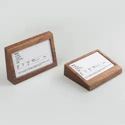 Черный орех бука дерево кличка карты Стенд офисный Настольный деревянный визитница Органайзер коробка для хранения ручек