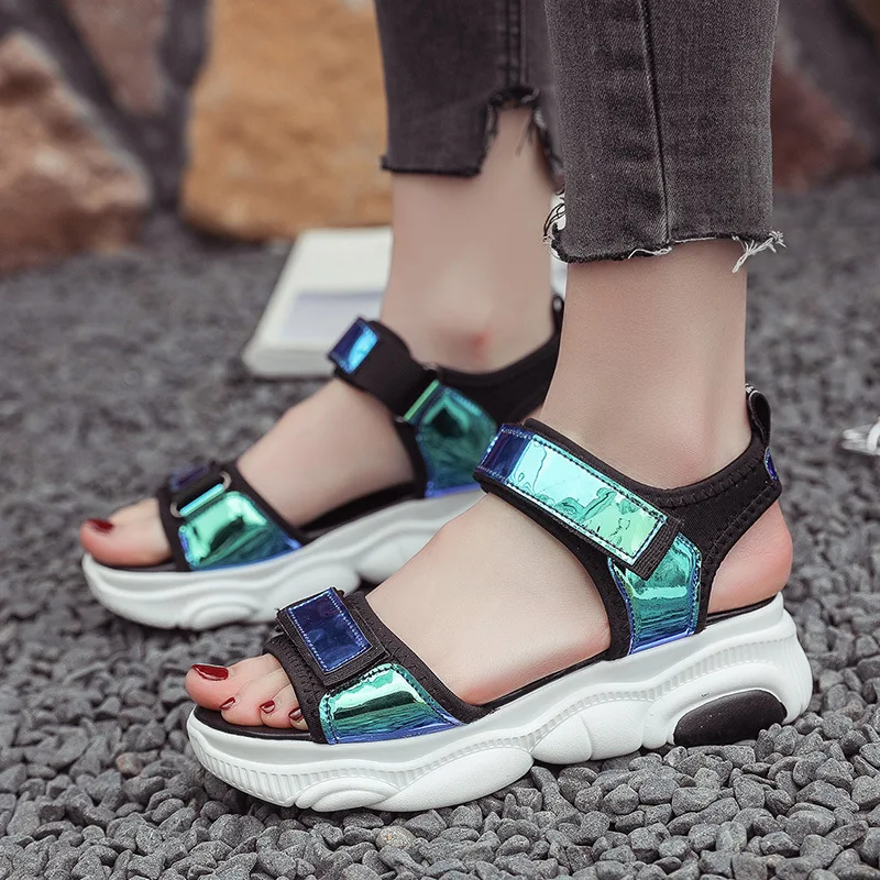 

Women Beach Sandals 4.5cm Platform Summer Sneakers Ladies Slippers Aqua Shoes Female Water Shoes barefoot Non-slip zapatos mujer