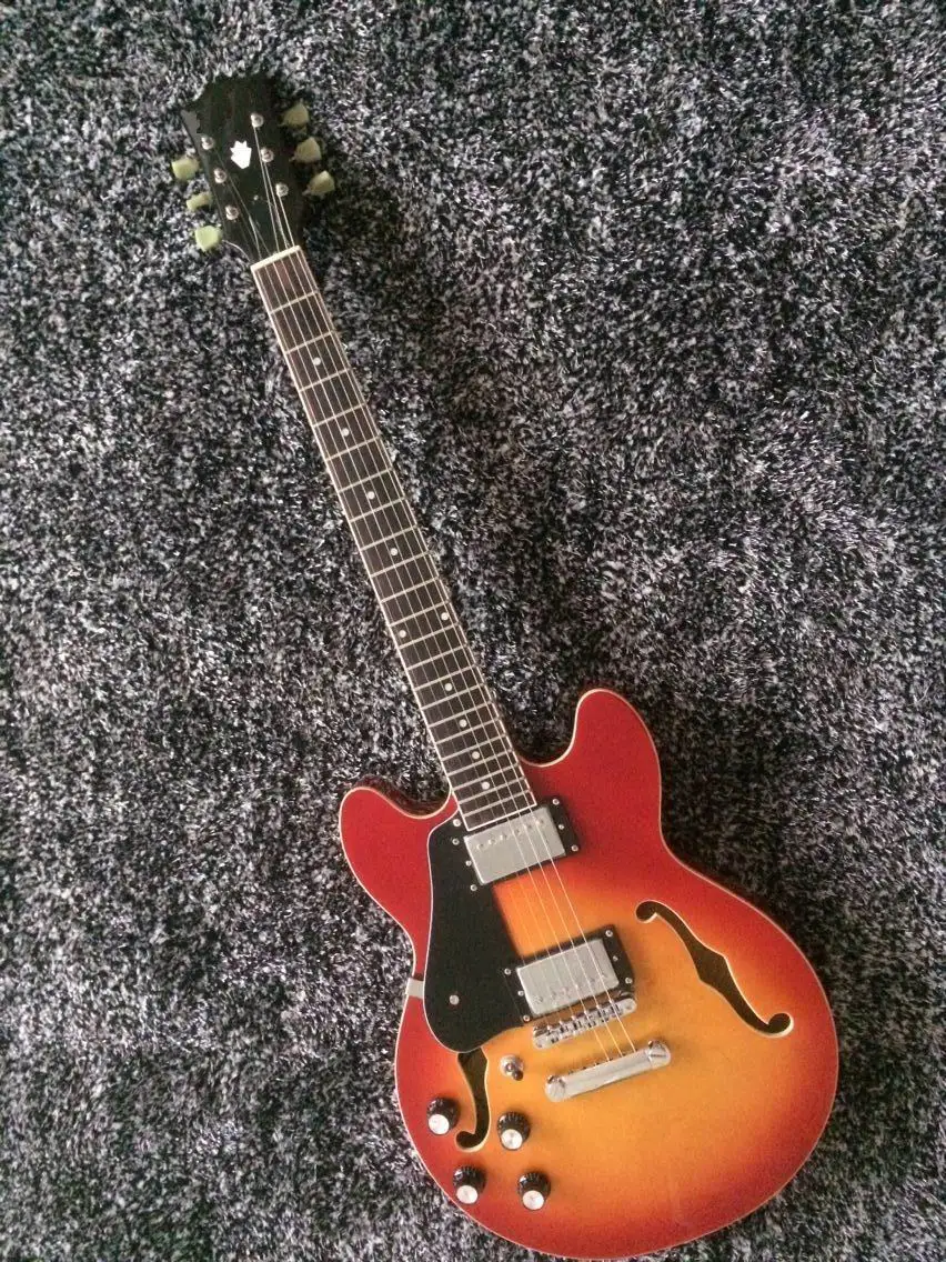 Wholesale Cnbald Left Handed ES339 Jazz Electric Guitar Semi Hollow Body In Cherry 160106-0401 Wholesale Cnbald Left Handed ES339 Jazz Electric Guitar Semi Hollow Body In Cherry 160106-0401