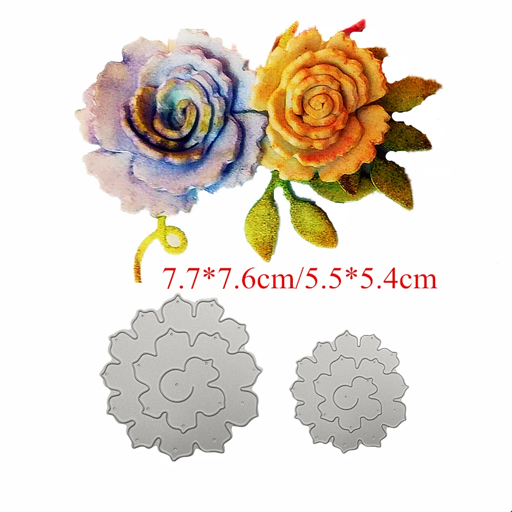  Twin Flowers Die Wedding Metal Cutting Dies 3D DIY Stamp Scrapbooking Carbon Sharp Craft Die Photo  - 33014336169