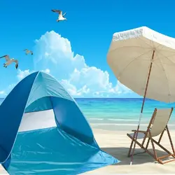 Летний пляж ультрафиолет Lightproof складной всплывающее автоматическое открытие палатка подходит для семьи путешествия Кемпинг палатки