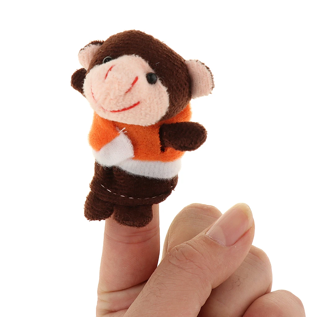 Finger Puppets Set, Five Little Monkeys Jumping On The Bed With Mommy