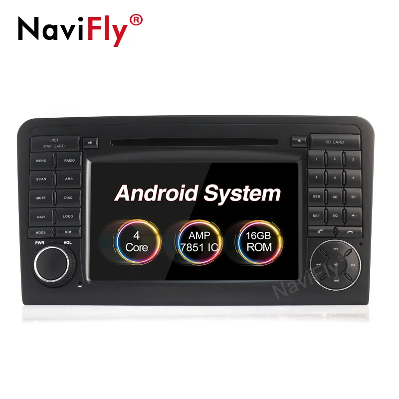 Excellent Navifly 2din Car dvd player GPS Navigation Android 8.1 For Mercedes Benz ML CLASS W164 ML300 ML350 ML500 GL X164 GL320 Radio Map 0