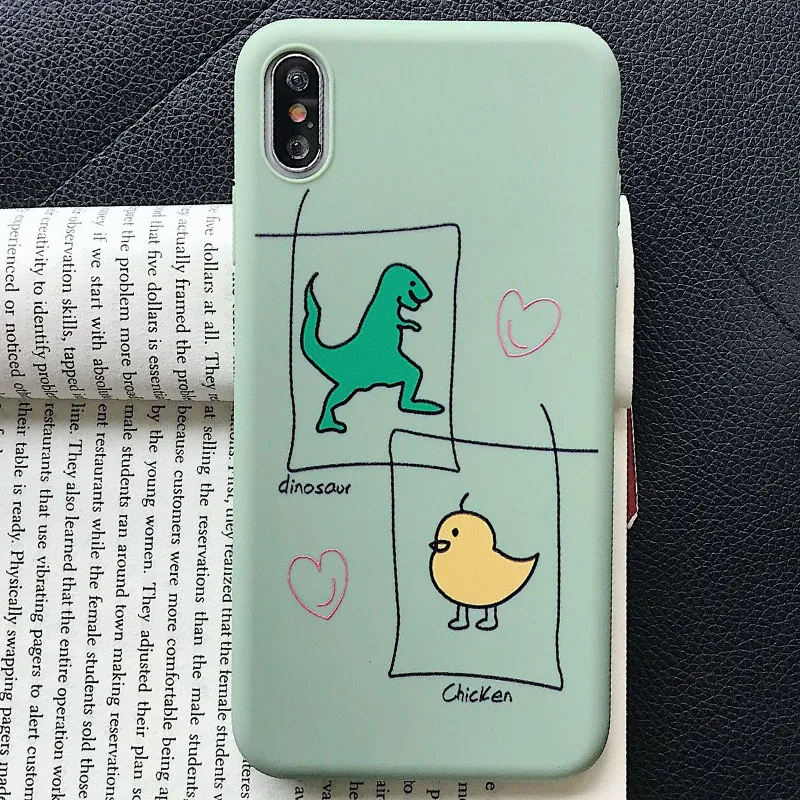 

Silicone Dinosaur Case For iPhone 8 8plus 7 7 Plus Cases Clear Phone Case For iphone 6 s 6s Plus X XR XS Max Cases Cover Coque